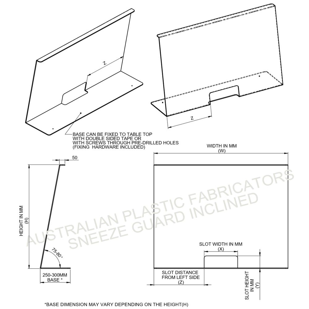 Sneeze Guard-Inclined