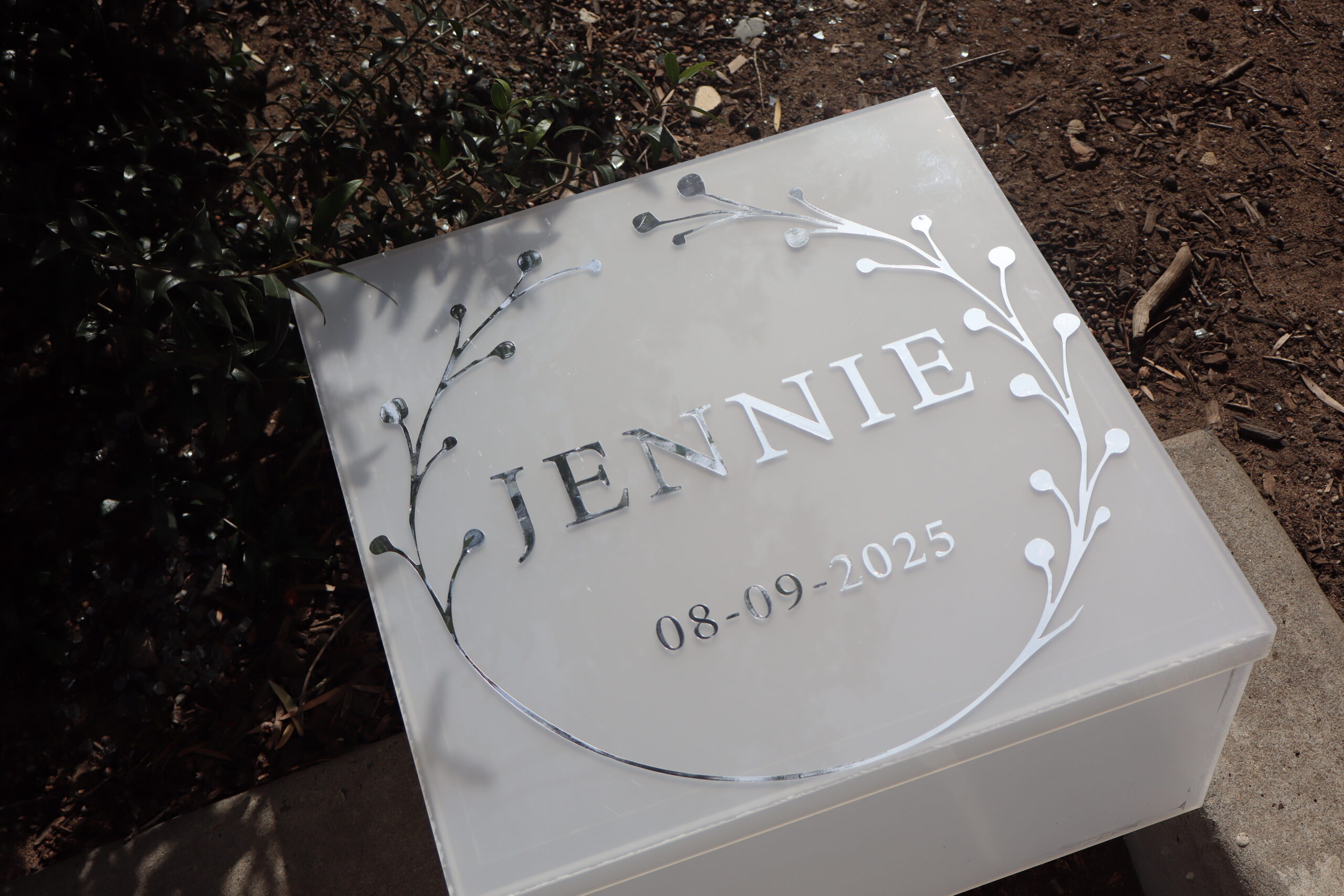 Christening Box with lid- Clear and Soft Colors  