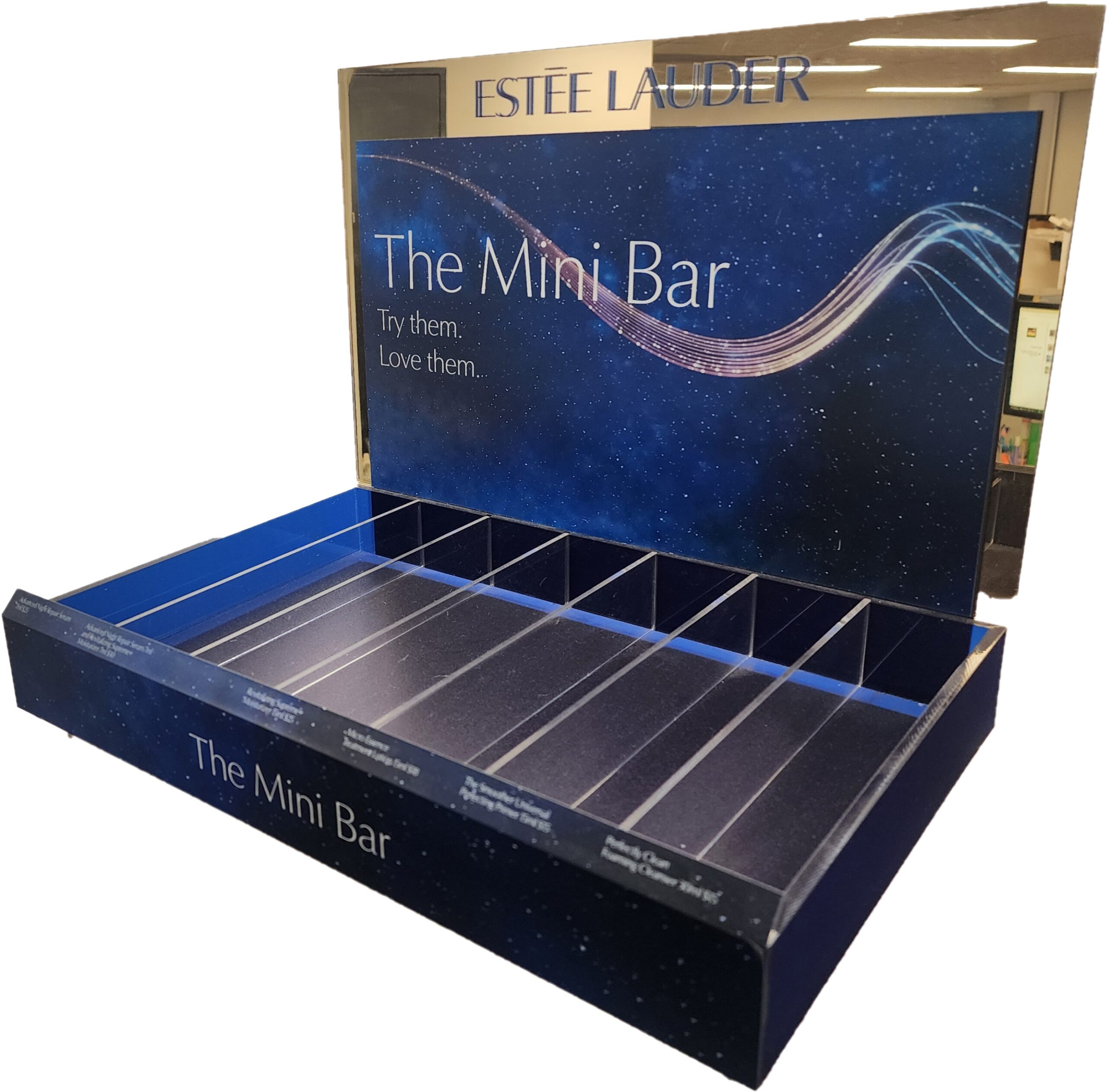 Gold cosmetic display case